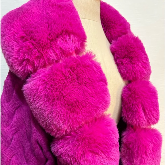 Akira Hot Pink Fur Coat/ Sweater cardigan - Picture 7 of 15